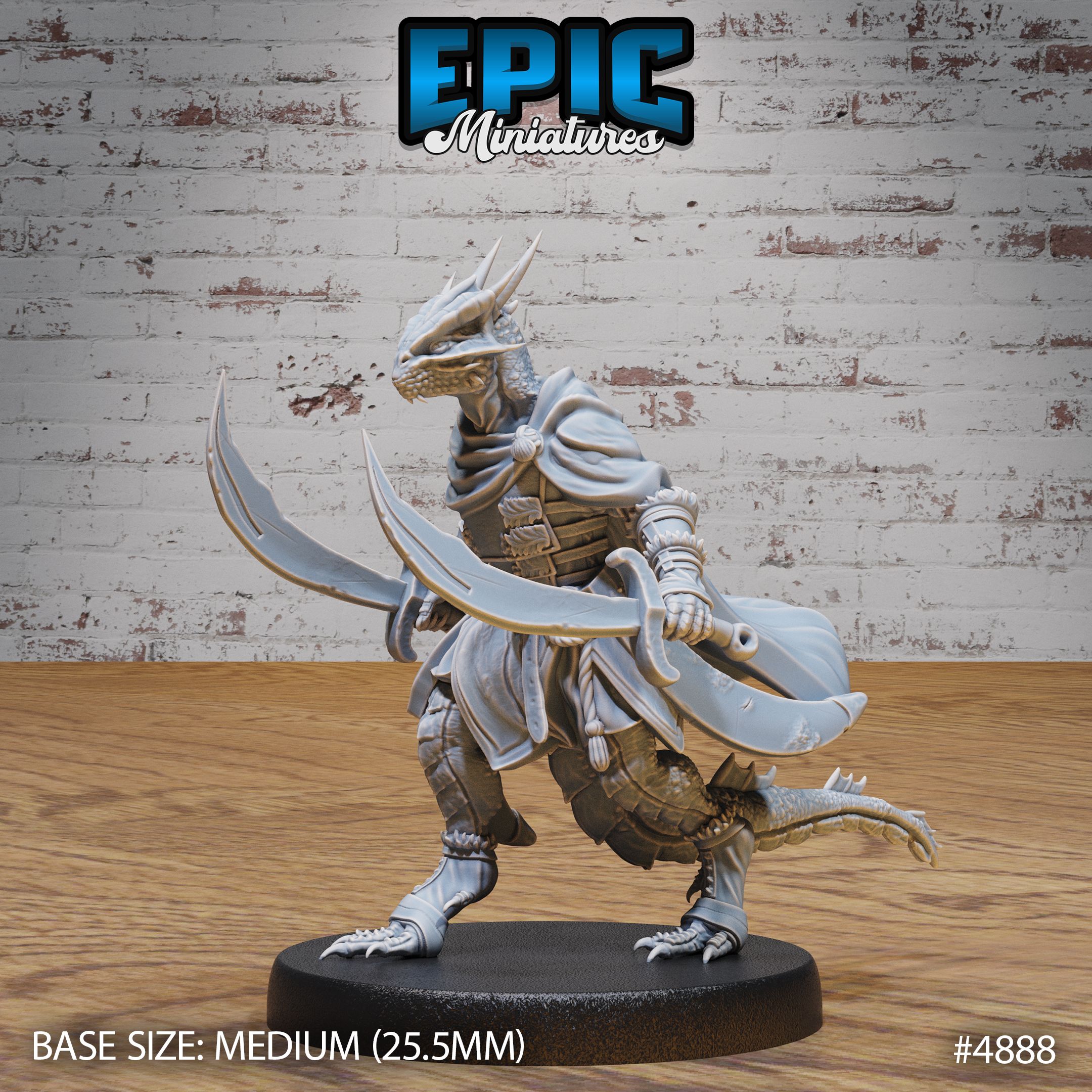 Half-Dragon Adventurer Swords / Dragon Lizard Hybrid Beast / Ancient Dragonborn Folk / Reptile Monster Tribe / Humanoid Drake Fighter / Draconic Guard Creature / Magical Warrior / Evil Fighter Encounter